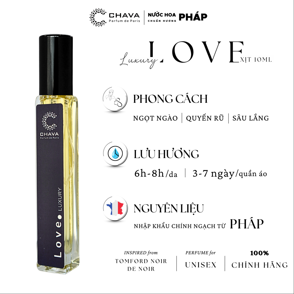 NƯỚC HOA LOVE LUXURY 10ML - CHAVA-duoc-ban-tai-Milo Shop