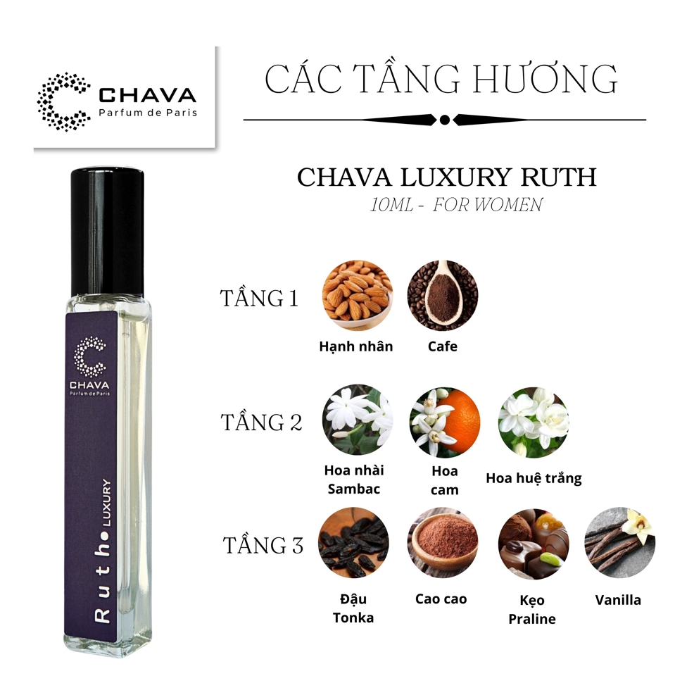 NƯỚC HOA RUTH LUXURY 10ML - CHAVA-duoc-ban-tai-Milo Shop