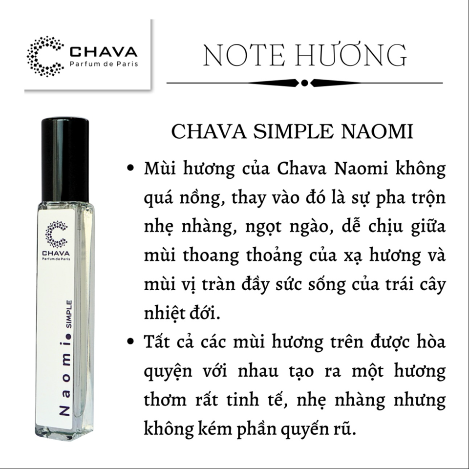 NƯỚC HOA NAOMI SIMPLE 10ML - CHAVA-duoc-ban-tai-Milo Shop