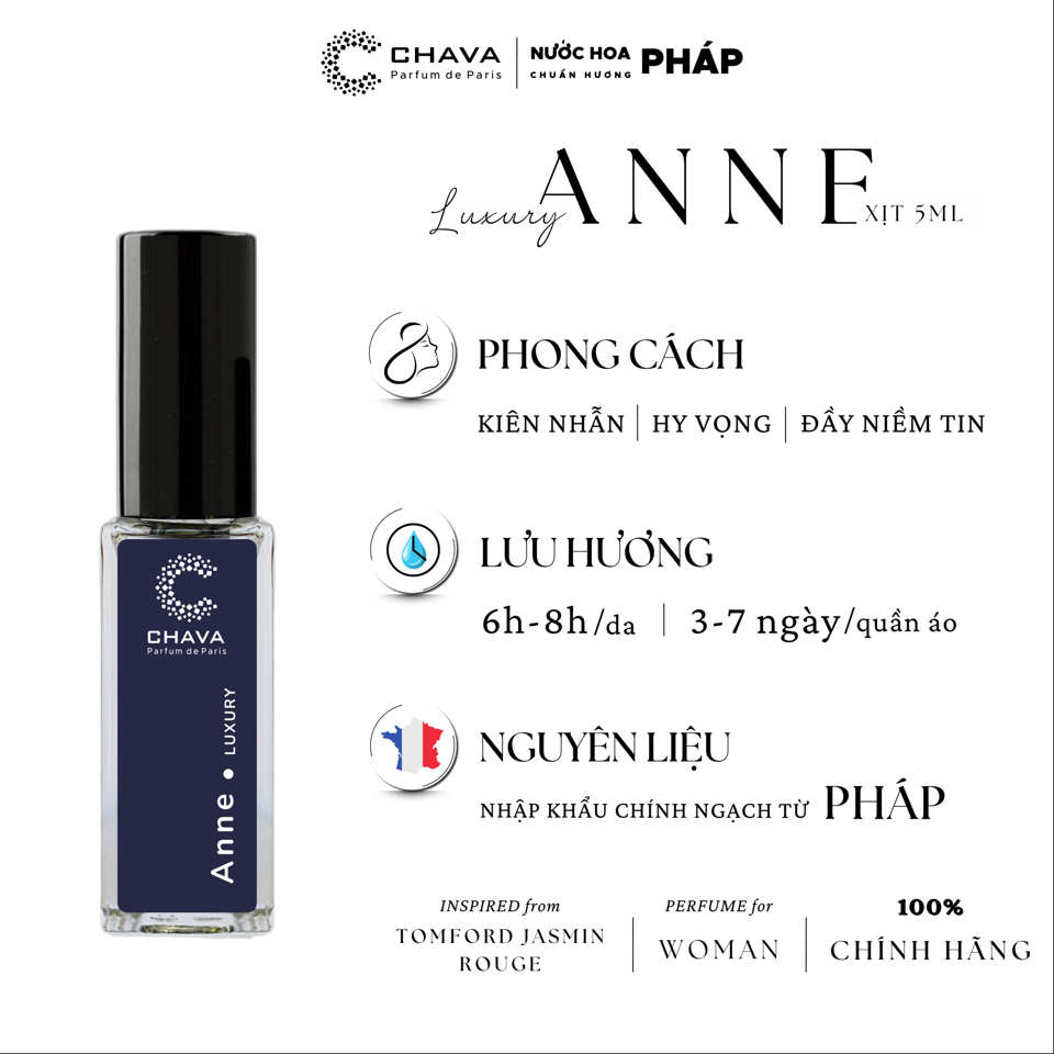 NƯỚC HOA ANNE MINI LUXURY 5ML - CHAVA-duoc-ban-tai-Milo Shop