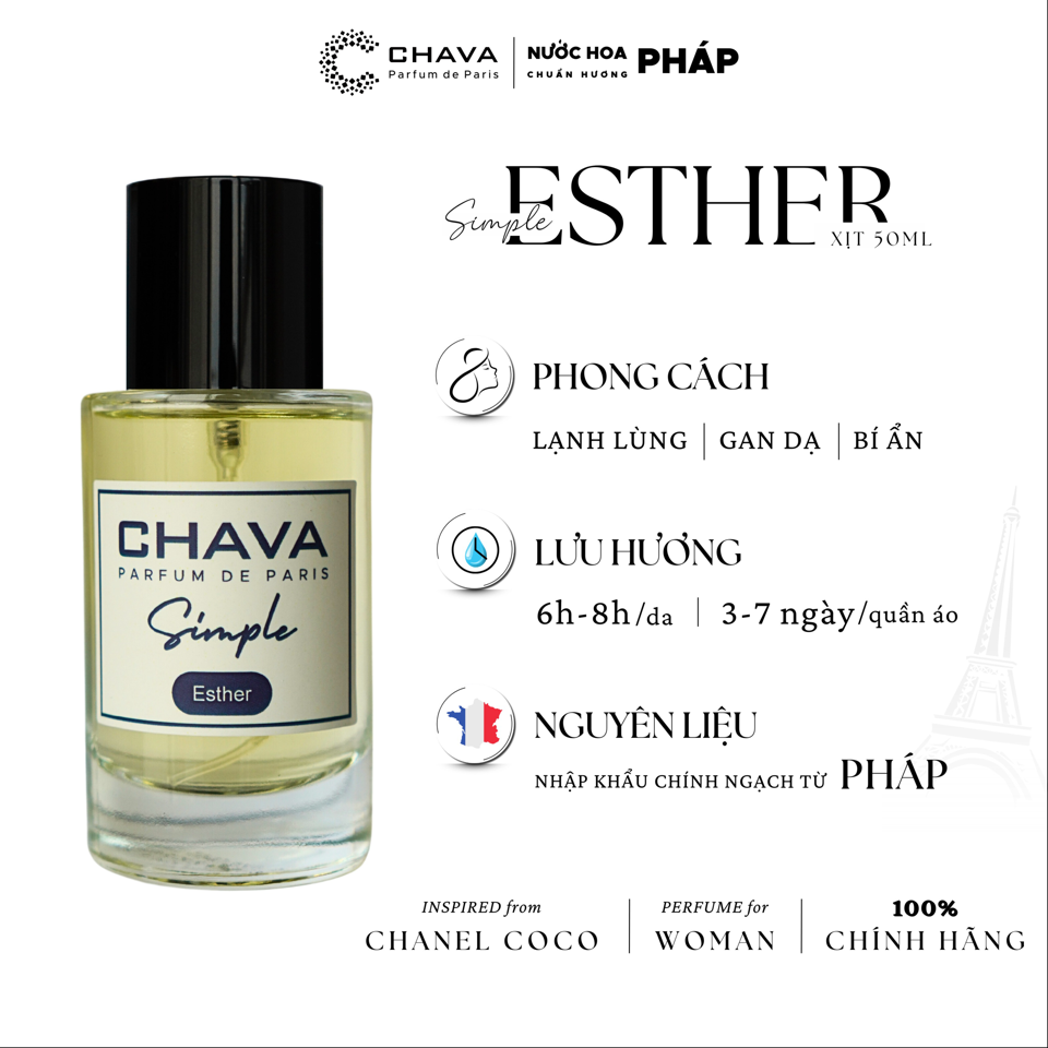 NƯỚC HOA ESTHER SIMPLE 50ML - CHAVA-duoc-ban-tai-Milo Shop