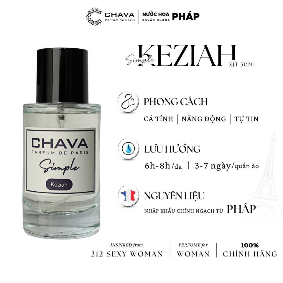 NƯỚC HOA KEZIAH SIMPLE 50ML - CHAVA-duoc-ban-tai-Milo Shop