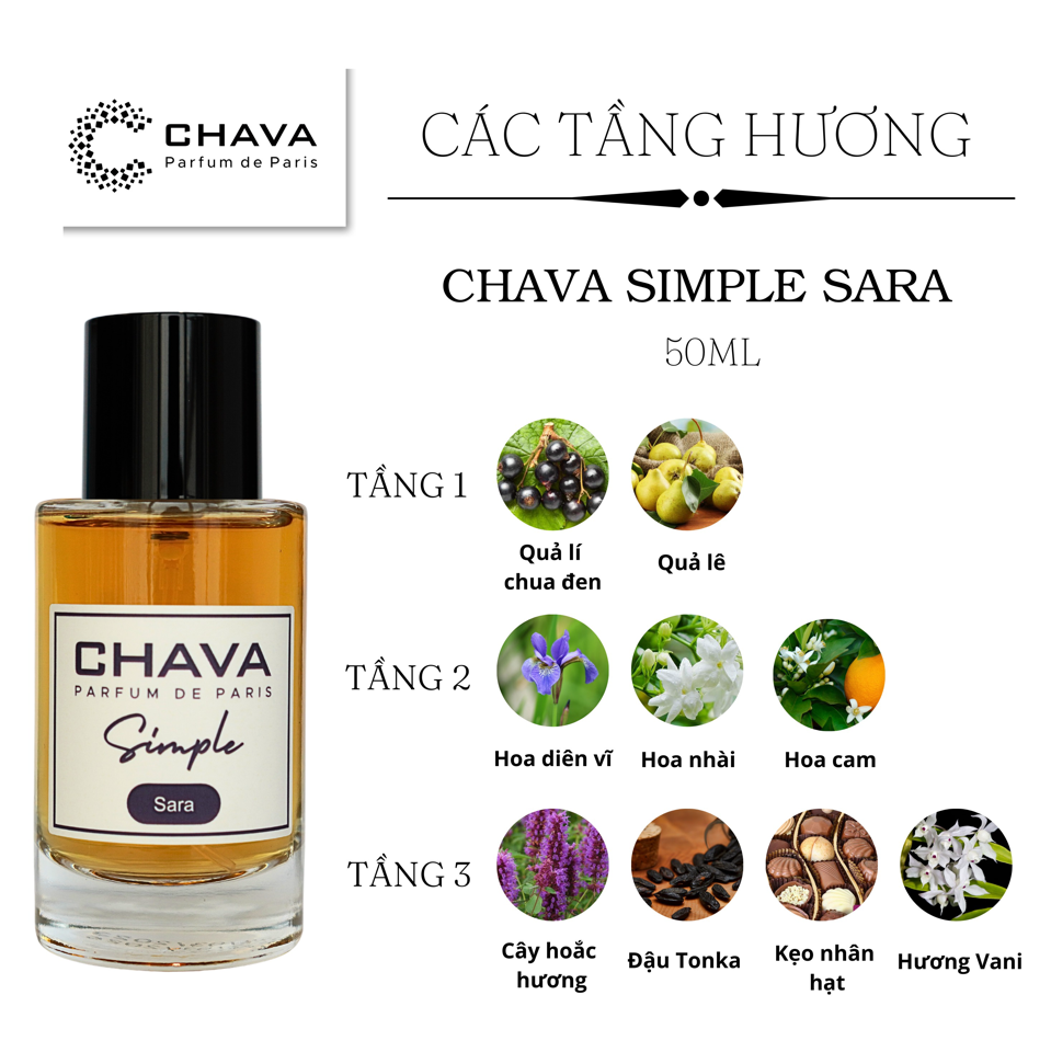 NƯỚC HOA SARA SIMPLE 50ML - CHAVA-duoc-ban-tai-Milo Shop