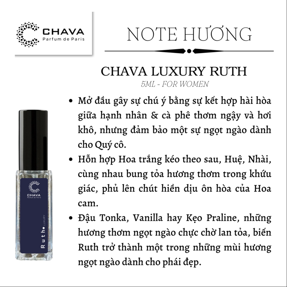 NƯỚC HOA RUTH MINI LUXURY 5ML - CHAVA-duoc-ban-tai-Milo Shop