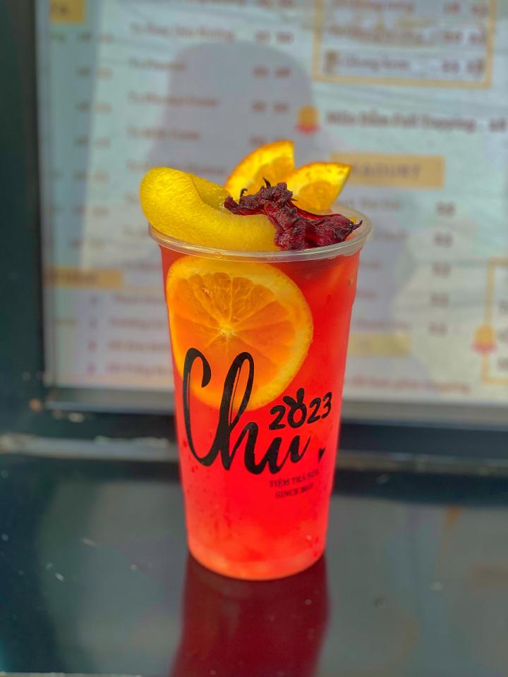 Trà Cam Đào Hibiscus-duoc-ban-tai-Chu Passion Tea - Xuân Lộc