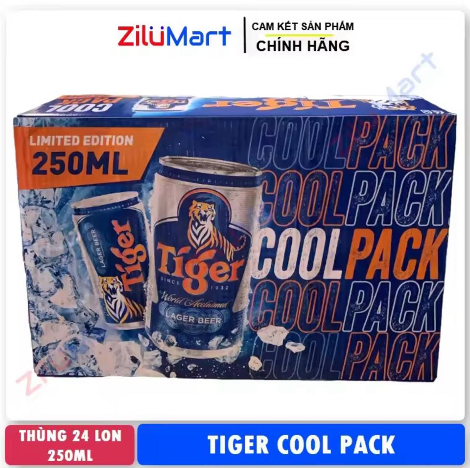 Bia Tiger CoolPack (thùng 24 lon) 250ml-duoc-ban-tai-ZiluMart