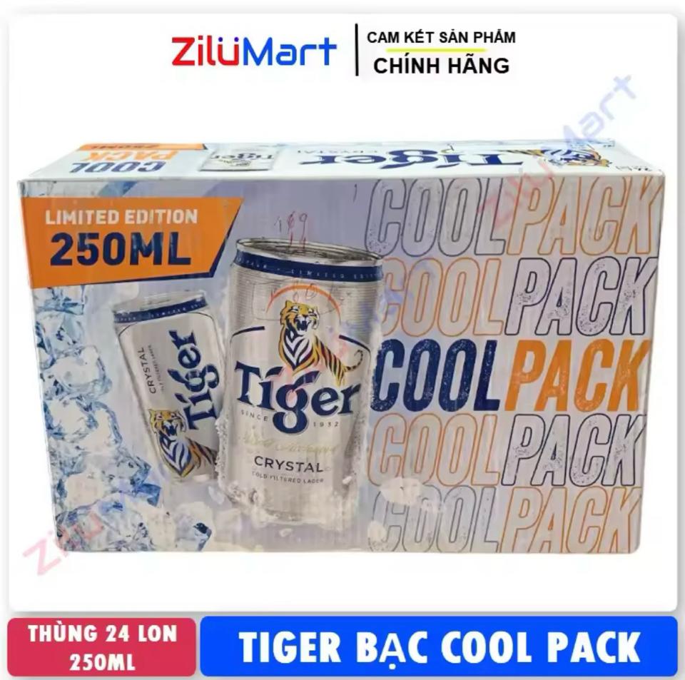 Bia Tiger Bạc Cool Pack (thùng 24 Lon) 250ml-duoc-ban-tai-ZiluMart