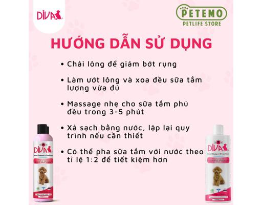 Sữa tắm thú cưng cao cấp DIVA (mượt lông, lưu hương)-duoc-ban-tai-PINE PET STORE