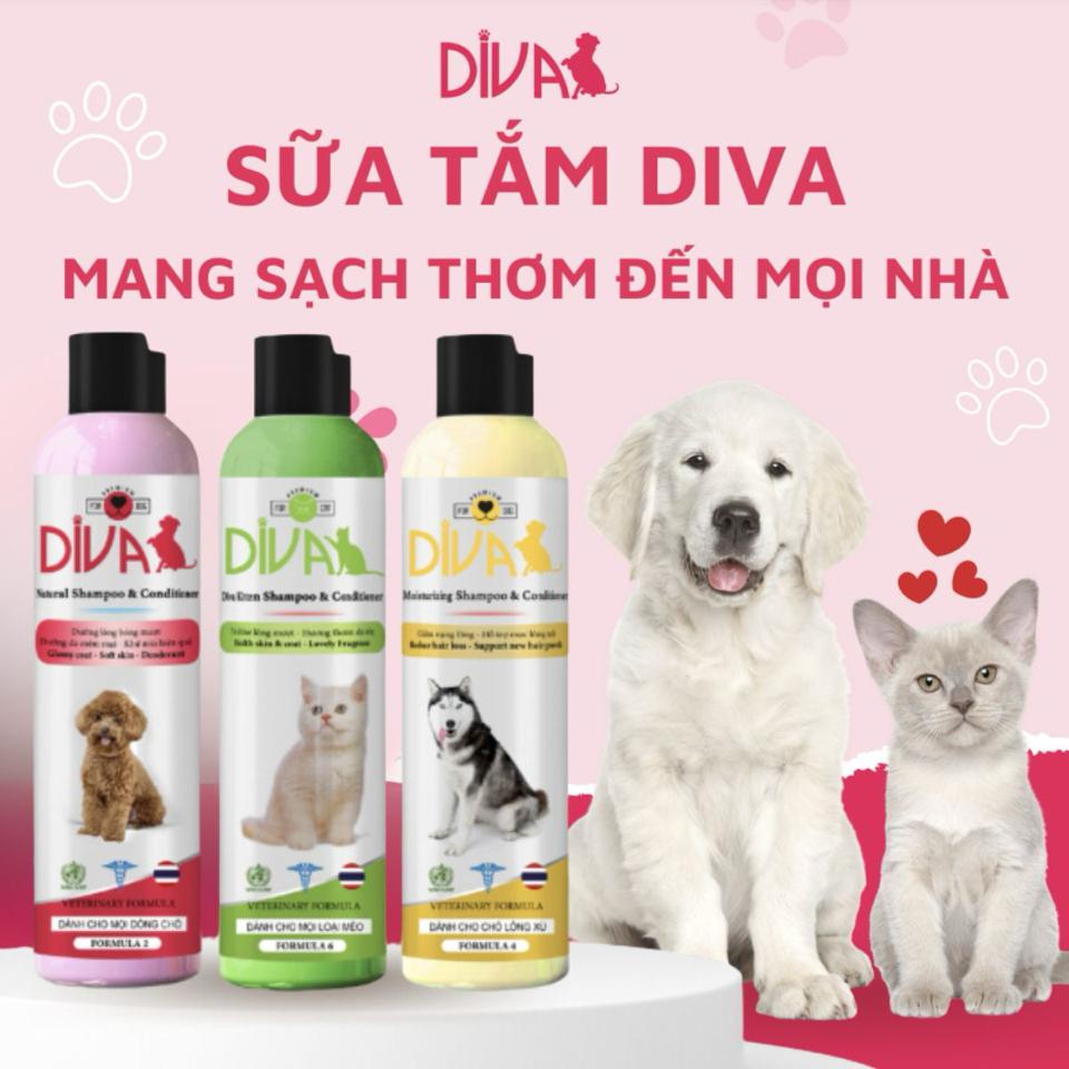 Sữa tắm thú cưng cao cấp DIVA (mượt lông, lưu hương)-duoc-ban-tai-PINE PET STORE