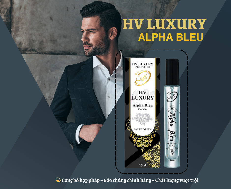 NƯỚC HOA NAM ALPHA BLEU by HV LUXURY – Nước hoa tinh hoa hương thơm của quý ông bản lĩnh. Hàng chính hãng, đạt chuẩn cGMP, được Bộ Y Tế chứng nhận.-duoc-ban-tai-HV LUXURY PERFUMES