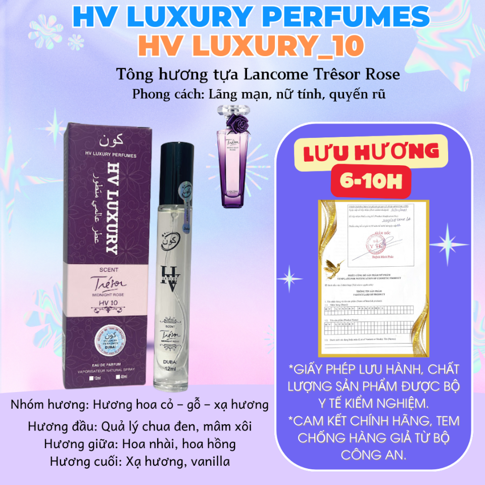 HV10◇Nước Hoa Nữ HV LUXURY☆Dubai☆ lấy cảm hứng tựa Lancome Trêsor Rose-duoc-ban-tai-HV LUXURY PERFUMES