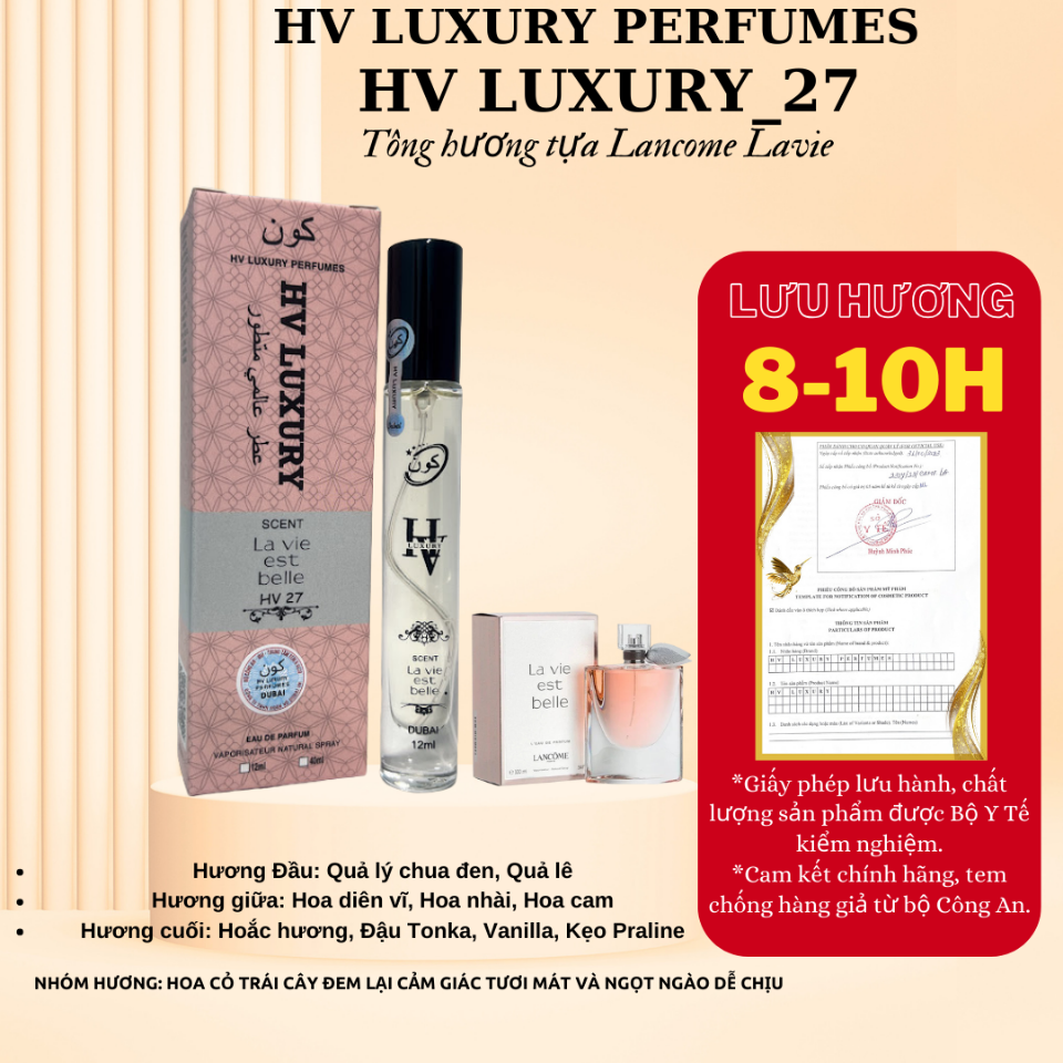 HV27◇Nước Hoa Cao Cấp HV LUXURY☆Dubai lấy cảm hứng từ Lancome Lavie-duoc-ban-tai-HV LUXURY PERFUMES