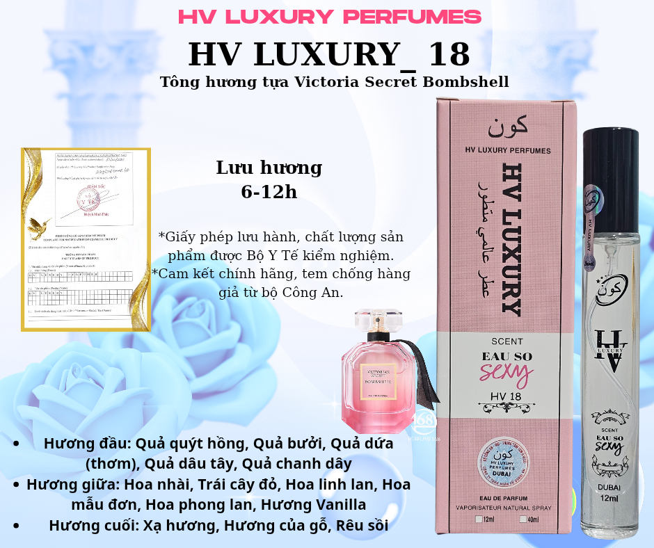 HV18◇Nước Hoa Dubai Nữ HV LUXURY☆Dubai lấy cảm hứng từ Sexy Magic -duoc-ban-tai-HV LUXURY PERFUMES