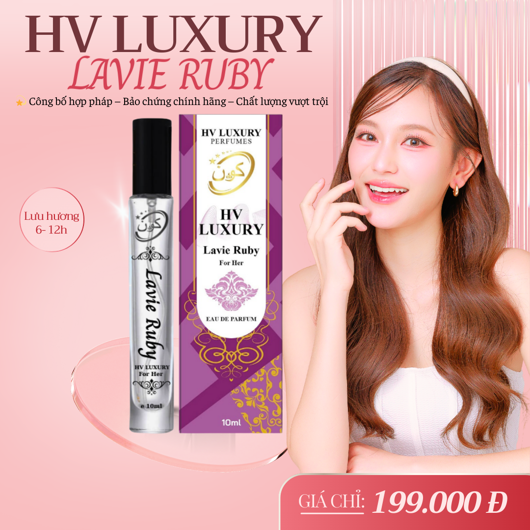 NƯỚC HOA NỮ LAVIE RUBY by HV LUXURY –  Nước hoa hương thơm của sự dịu dàng. Hàng chính hãng, đạt chuẩn cGMP, được Bộ Y Tế chứng nhận.-duoc-ban-tai-HV LUXURY PERFUMES