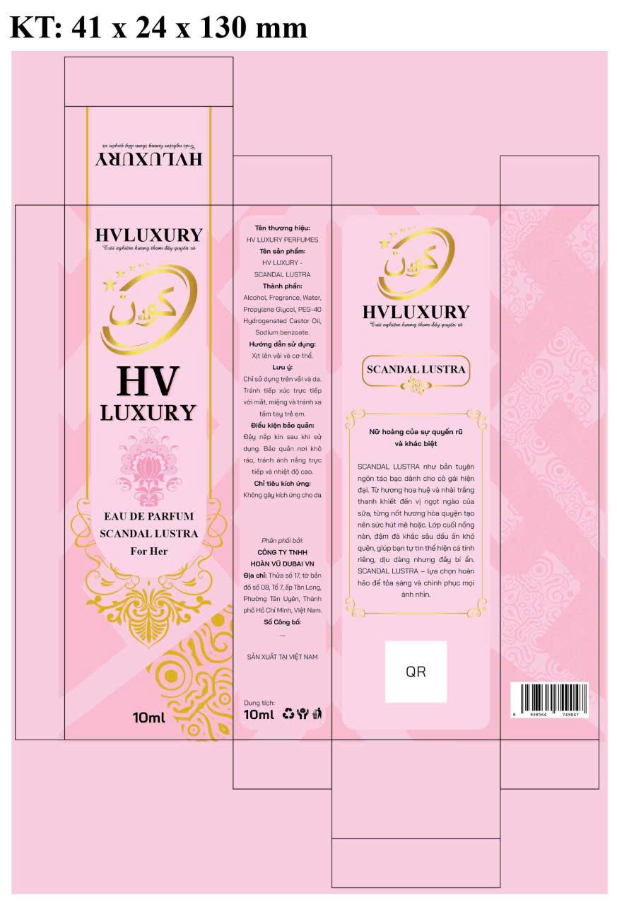 NƯỚC HOA NỮ SCANDAL LUSTRA by HV LUXURY – Nước hoa nữ hoàng của sự quyến rũ và khác biệt. Hàng chính hãng, đạt chuẩn cGMP, được Bộ Y Tế chứng nhận.-duoc-ban-tai-HV LUXURY PERFUMES