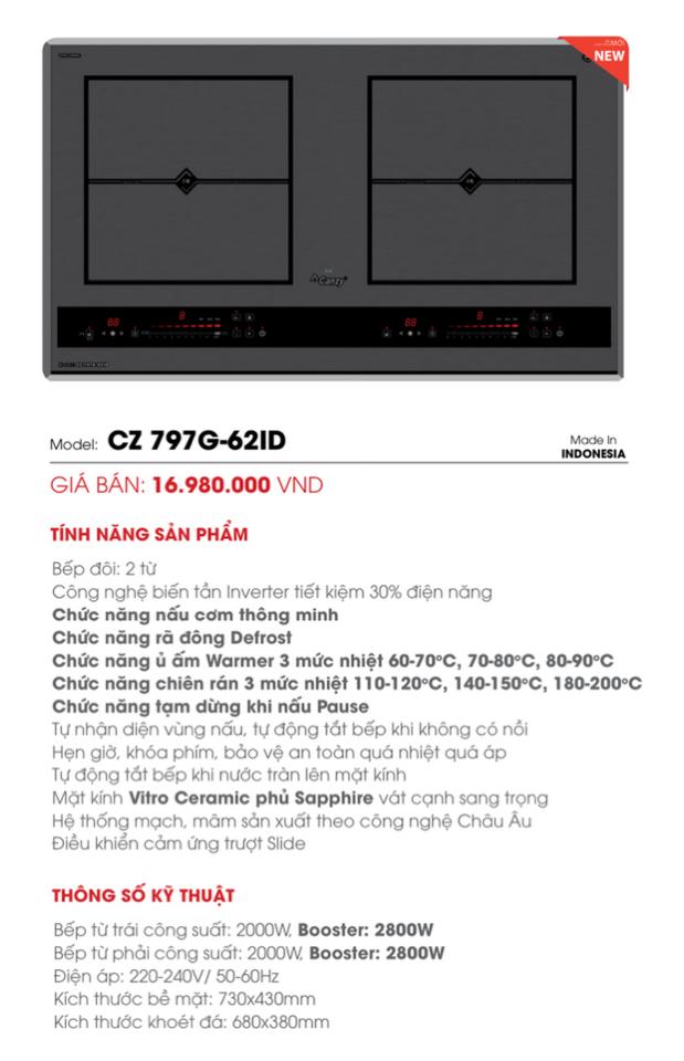 BẾP TỪ INDONESIA CANZY CZ 797G-62ID-duoc-ban-tai-Công Ty Cổ Phần Xinh Home