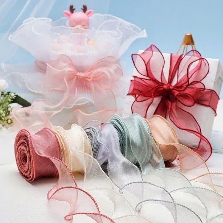 Dịch vụ thêm nơ cho bó hoa ( 1 Mét, 1 Loại nơ) -duoc-ban-tai-Tiệm Dii