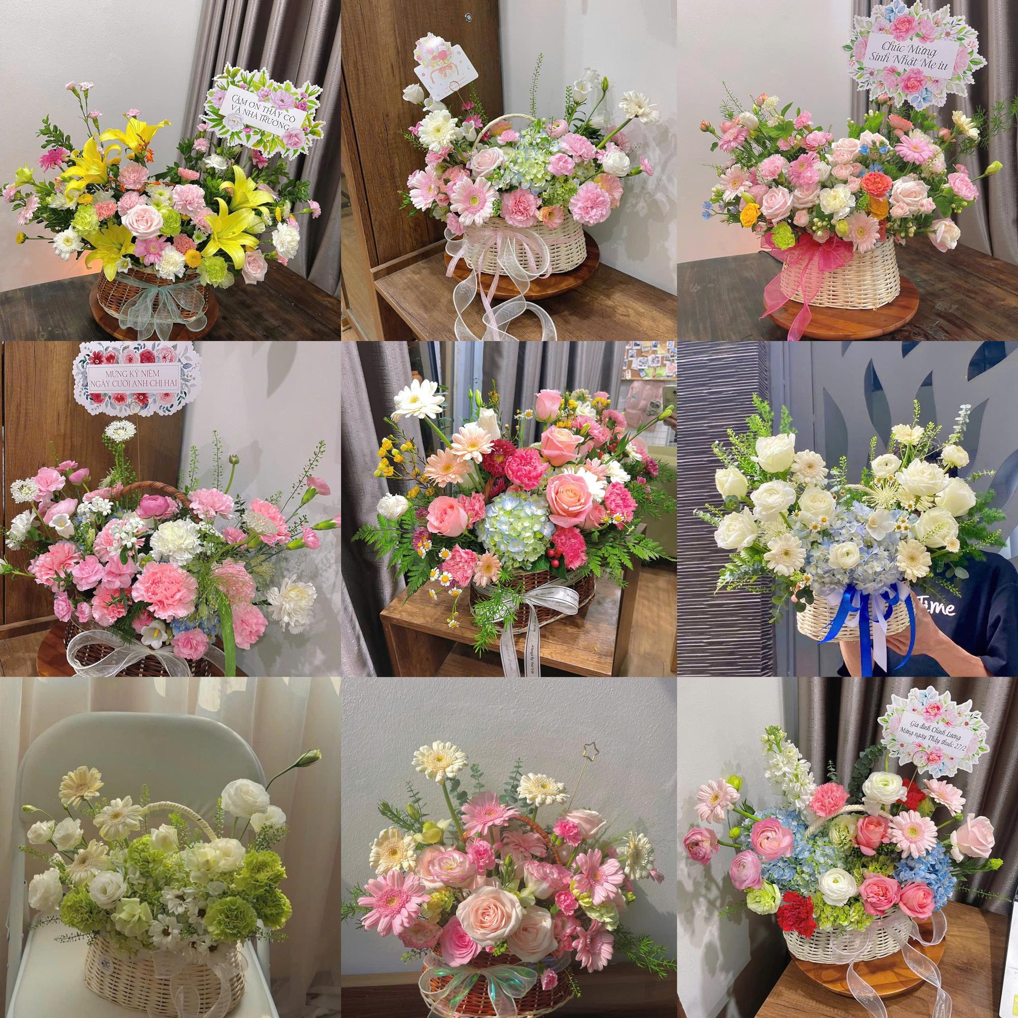 [M] GIỎ HOA MIX THEO NGÀY SIZE M (Chỉ chốt Màu, Không Chọn Hoa)-duoc-ban-tai-Tiệm Dii