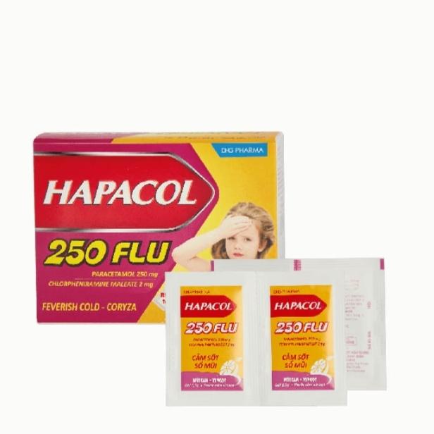Hapacol 250 Flu ( 24 gói/Hộp )-duoc-ban-tai-MT PHARMACEUTICAL