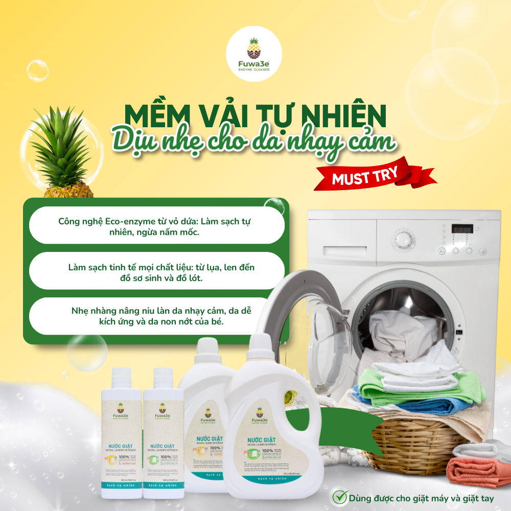 Nước giặt sinh học Fuwa3e (tinh dầu cam)-duoc-ban-tai-Công ty TNHH Hàng Việt Phố