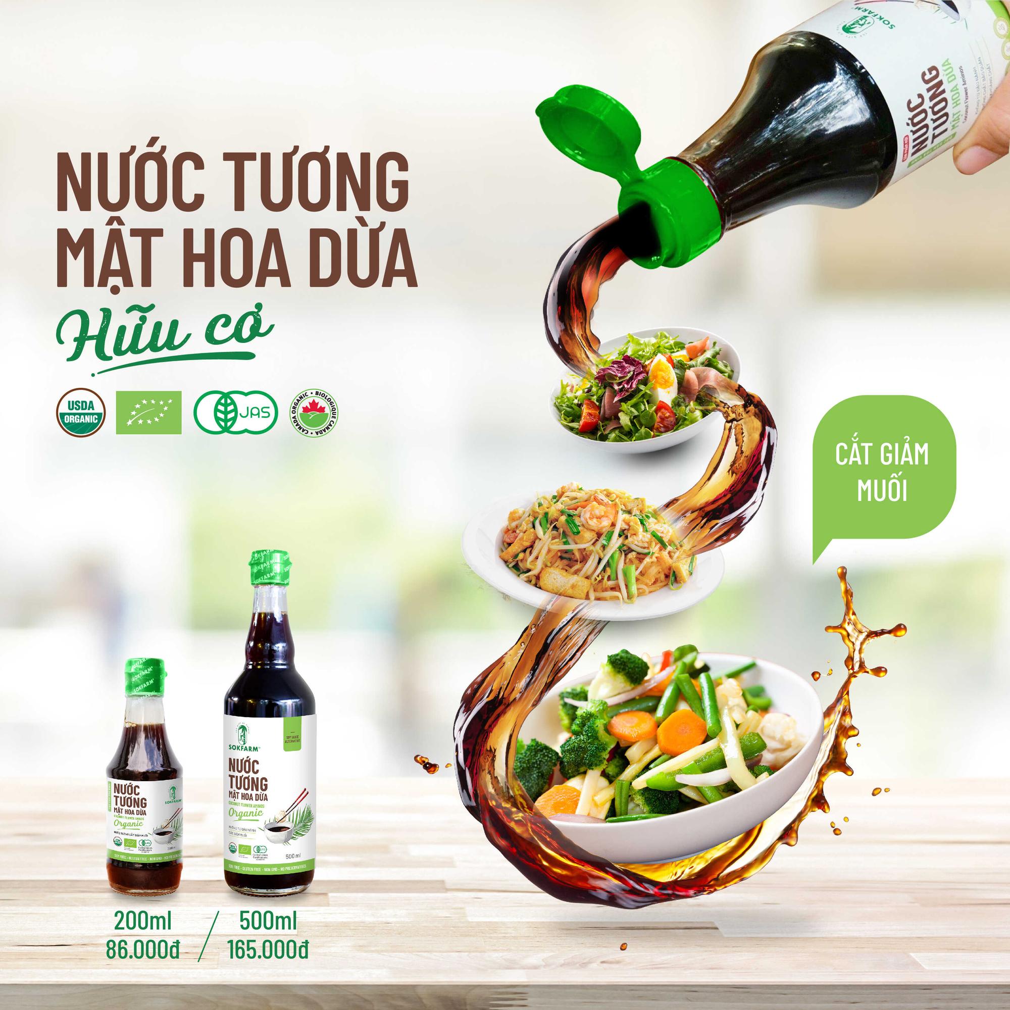Nước tương mật hoa dừa organic Sokfarm - Dòng ít muối-duoc-ban-tai-Công ty TNHH Hàng Việt Phố