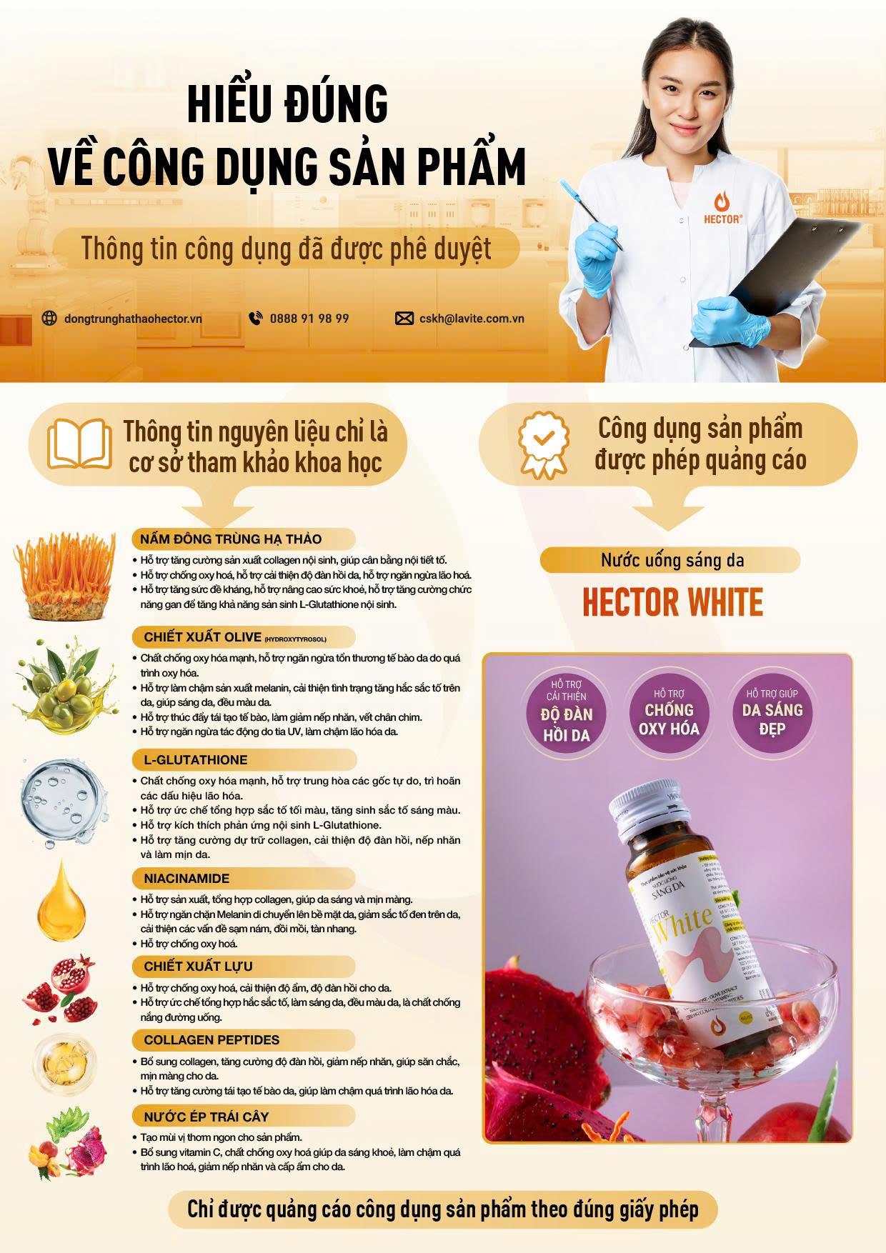 Nước uống sáng da Hector White-duoc-ban-tai-Công ty TNHH Hàng Việt Phố