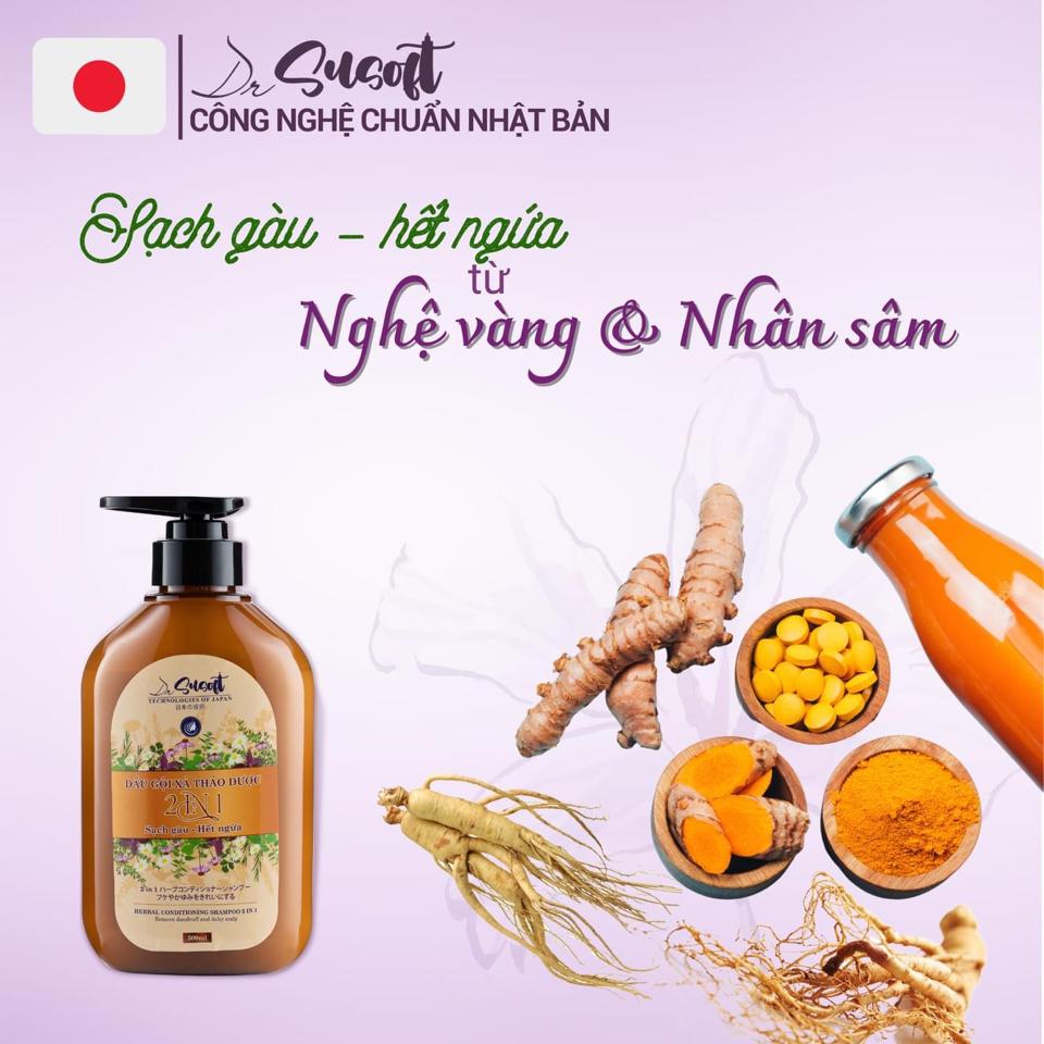 DẦU GỘI XẢ THẢO DƯỢC 2 TRONG 1 SẠCH GÀU HẾT NGỨA DRSUSOFT-duoc-ban-tai-DPHTPharma