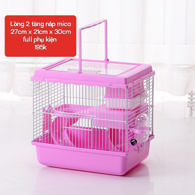 Lồng 2 tầng nắp mica full phụ kiện-duoc-ban-tai-Cửa hàng nhà Mị