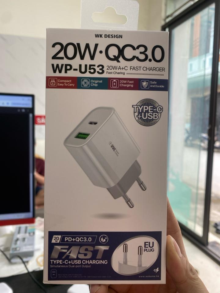 Bộ Sạc 20W Chính Hãng WK 2 Cổng-duoc-ban-tai-META PHONE
