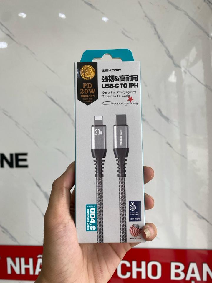 Cáp Sạc Chính Hãng WK IPHONE 20W(8-14PRM)-duoc-ban-tai-META PHONE