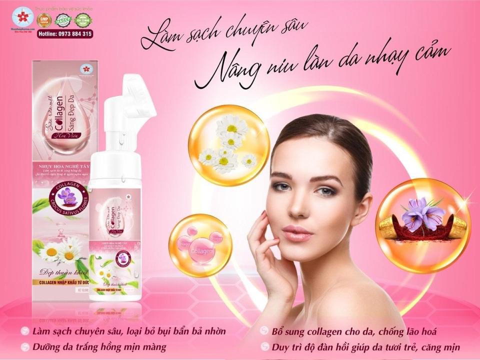 SỮA RỬA MẶT COLLAGEN HOA VIÊN -duoc-ban-tai-QUẦY THUỐC CÁT TƯỜNG