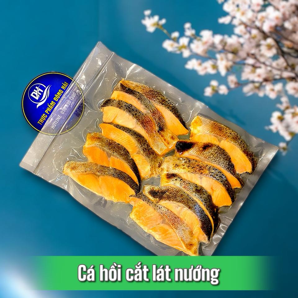 Cá hồi cắt lát nướng -duoc-ban-tai-Thực Phẩm Đông Hải