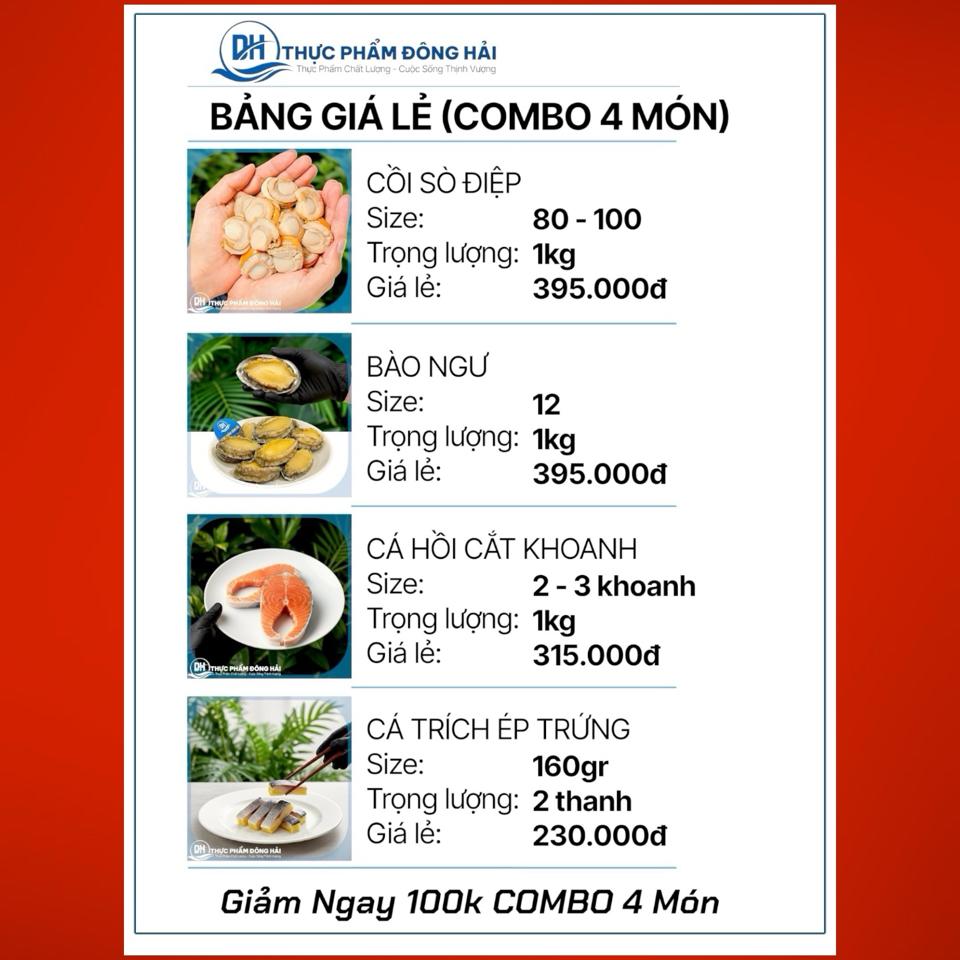 Combo 4 món tặng ngay 100k-duoc-ban-tai-Thực Phẩm Đông Hải