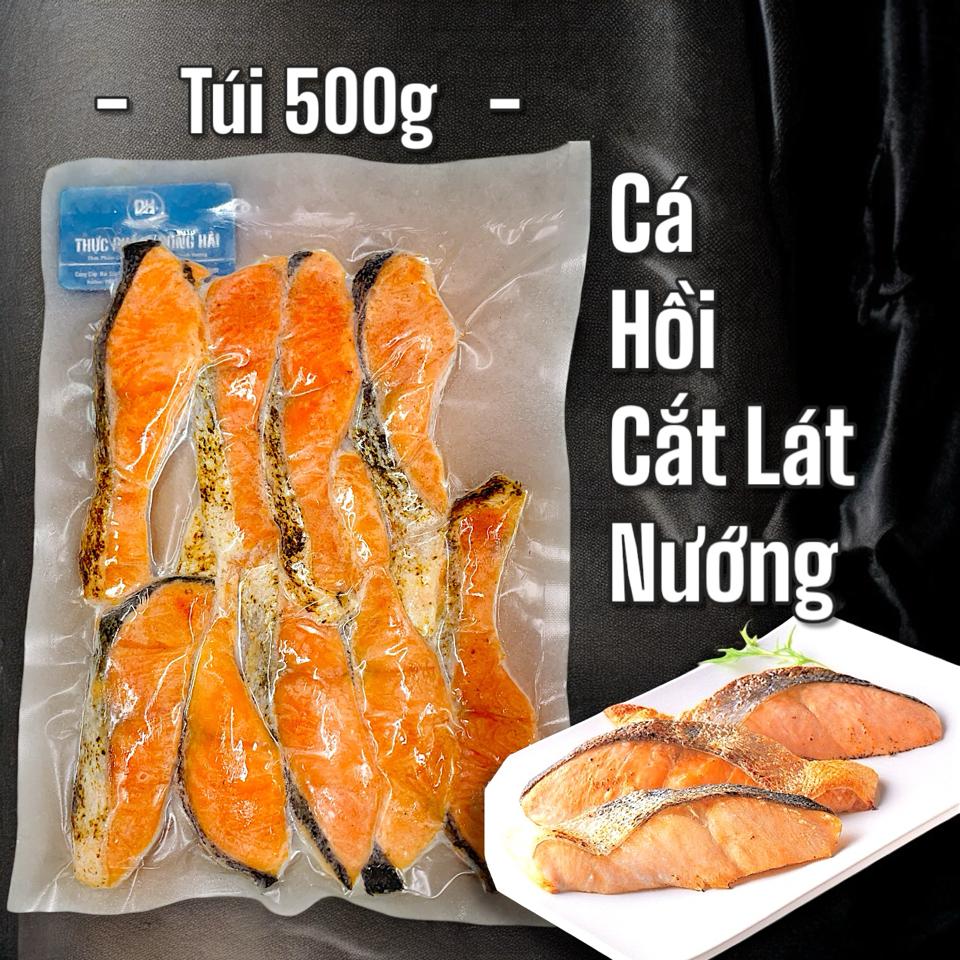 Cá hồi cắt lát nướng -duoc-ban-tai-Thực Phẩm Đông Hải