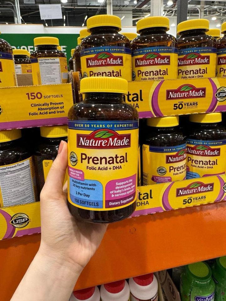 Nature Made Prenatal Folic Acid + DHA - Vitamin tổng hợp cho bà bầu của Mỹ, 150 viên-duoc-ban-tai-BỐNG XINH 135 QUY HOÁ