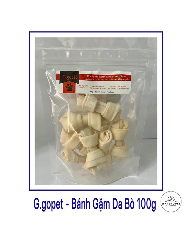 G.Gopet - Xương Gặm Da Bò vị Sữa 100g cho Chó, Mèo-duoc-ban-tai-AAN PETFOOD WAREHOUSE
