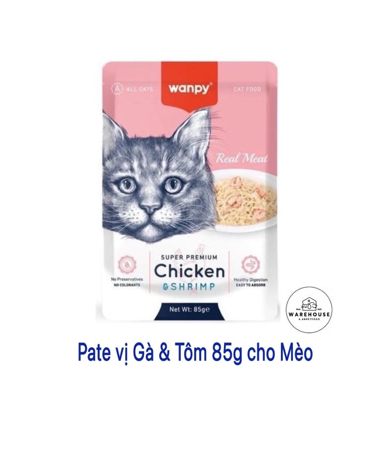 Wanpy - Pate cho Mèo vị Gà & Tôm 85g ( Hồng )-duoc-ban-tai-AAN PETFOOD WAREHOUSE