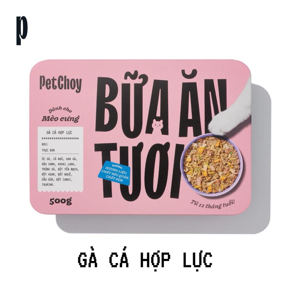 PetChoy - Pate Tươi cho Mèo & Chó vị Gà Cá Hợp Lực 500g-duoc-ban-tai-AAN PETFOOD WAREHOUSE