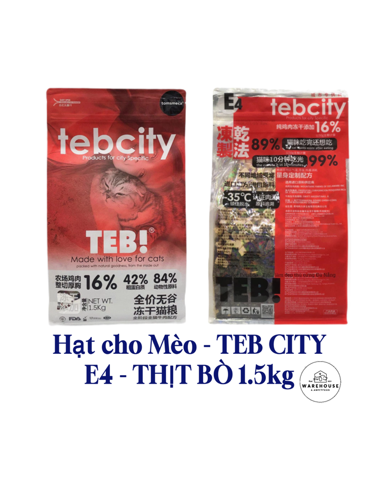 TEB CITY - Hạt cho Mèo vị Thịt Bò Sấy E4 1.5kg (Màu Đỏ)-duoc-ban-tai-AAN PETFOOD WAREHOUSE