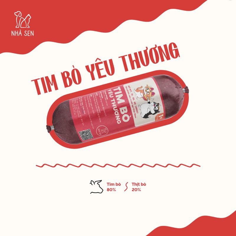 Nhà Sen - Tim bò yêu thương 300g cho Chó,Mèo từ 1 tháng +-duoc-ban-tai-AAN PETFOOD WAREHOUSE