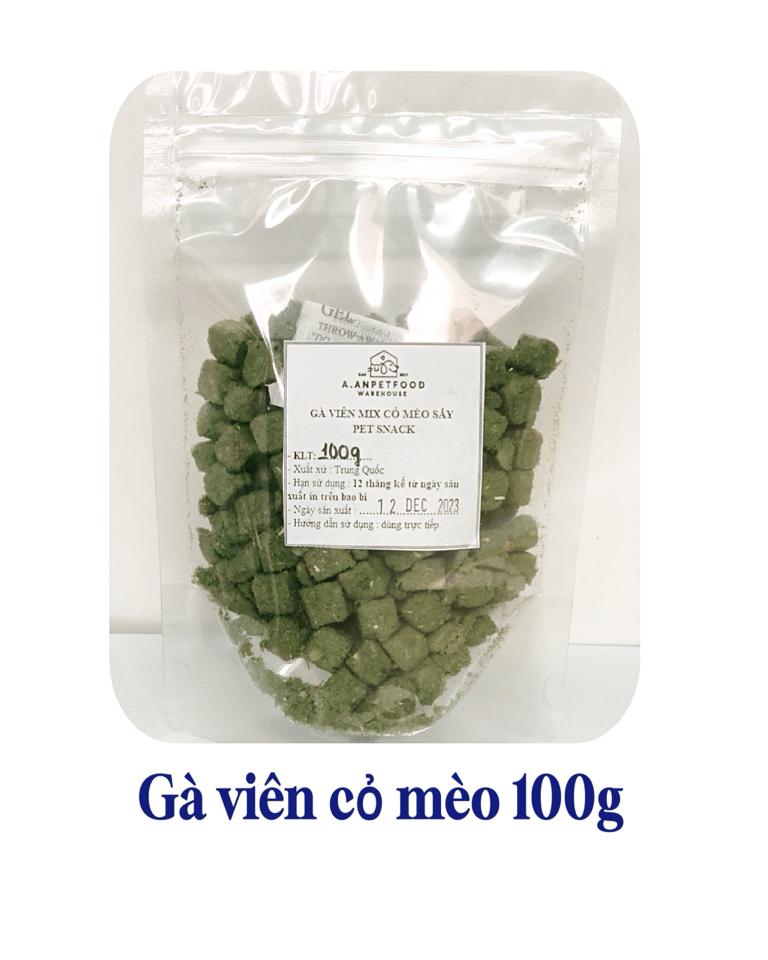 AAN - Gà viên cỏ mèo sấy 100g-duoc-ban-tai-AAN PETFOOD WAREHOUSE