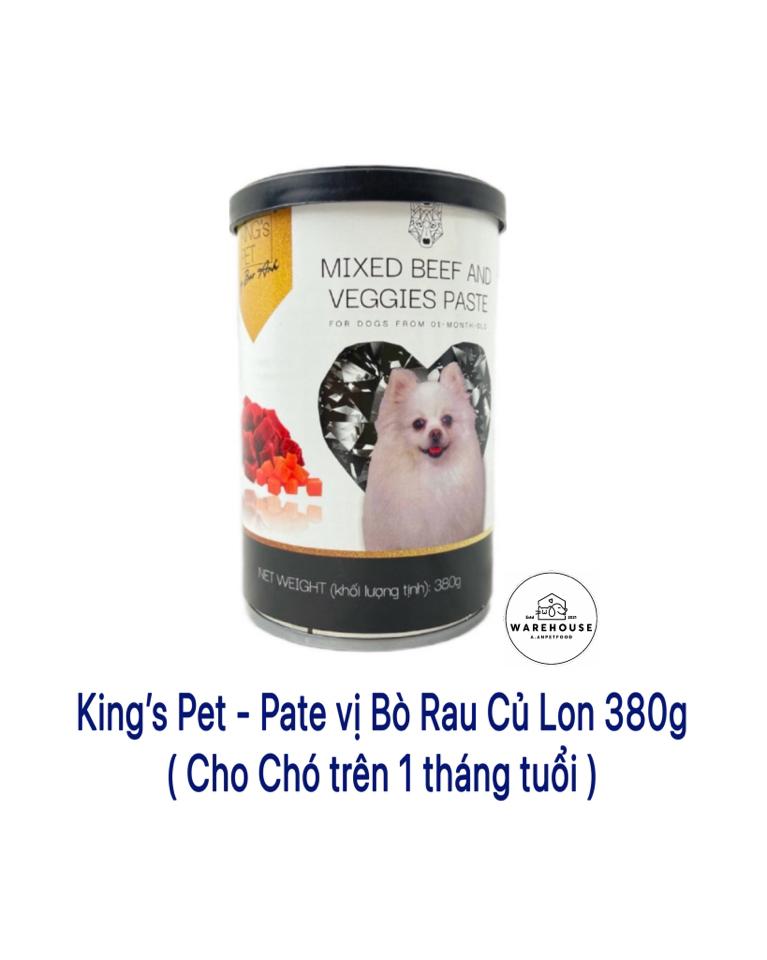 King's Pet - Pate vị Bò & Rau Củ 380g cho Chó từ 1 tháng tuổi -duoc-ban-tai-AAN PETFOOD WAREHOUSE