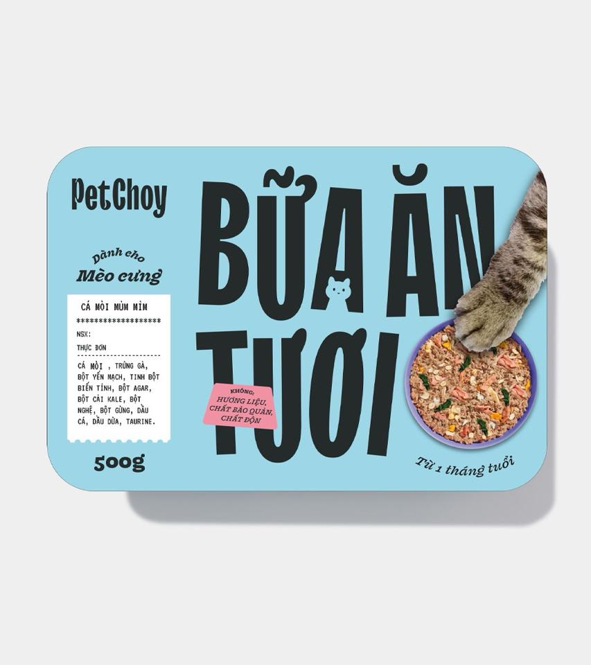 PetChoy - Pate Tươi cho Mèo & Chó Con vị Cá Mòi Mũm Mĩm 500g-duoc-ban-tai-AAN PETFOOD WAREHOUSE