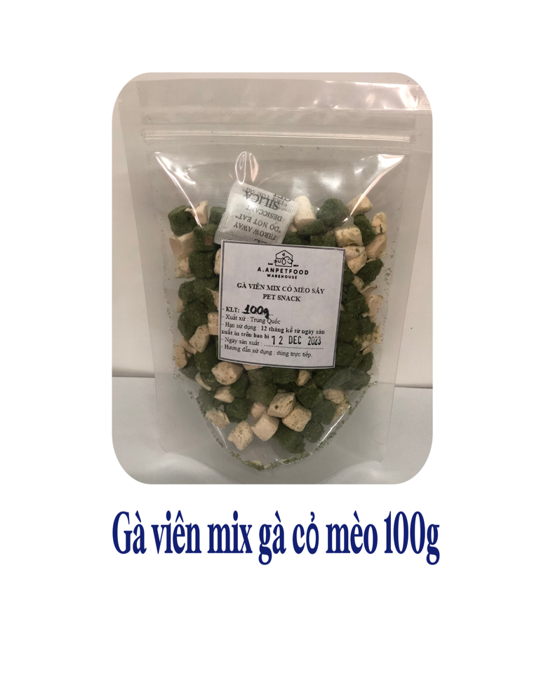 AAN - Gà Viên Mix Gà Cỏ Mèo 100g-duoc-ban-tai-AAN PETFOOD WAREHOUSE