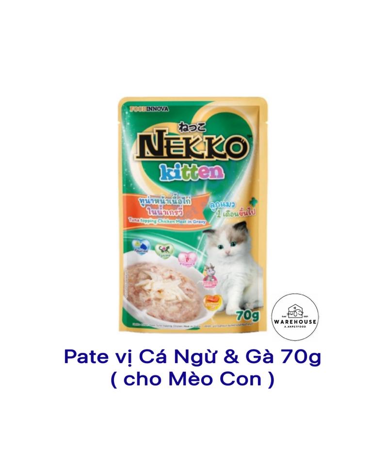 Nekko Kitten - Pate vị Cá Ngừ & Gà 70g cho Mèo Con-duoc-ban-tai-AAN PETFOOD WAREHOUSE
