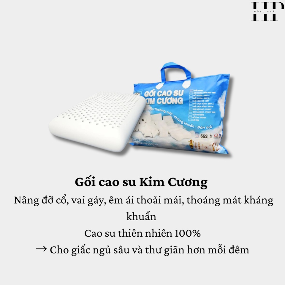 Gối cao su Kim Cương Ovany 60x40x12-duoc-ban-tai-CỬA HÀNG NỆM HỒNG PHÁT
