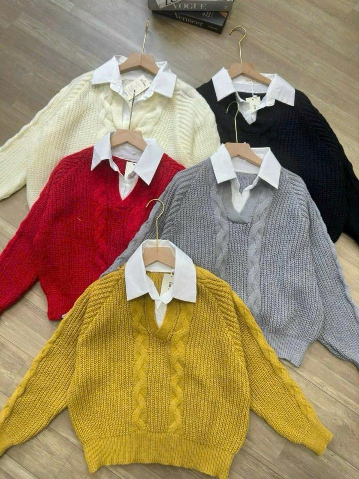 Ao len thừng cổ sơ mi 5 màu-duoc-ban-tai-Kho sỉ quần áo