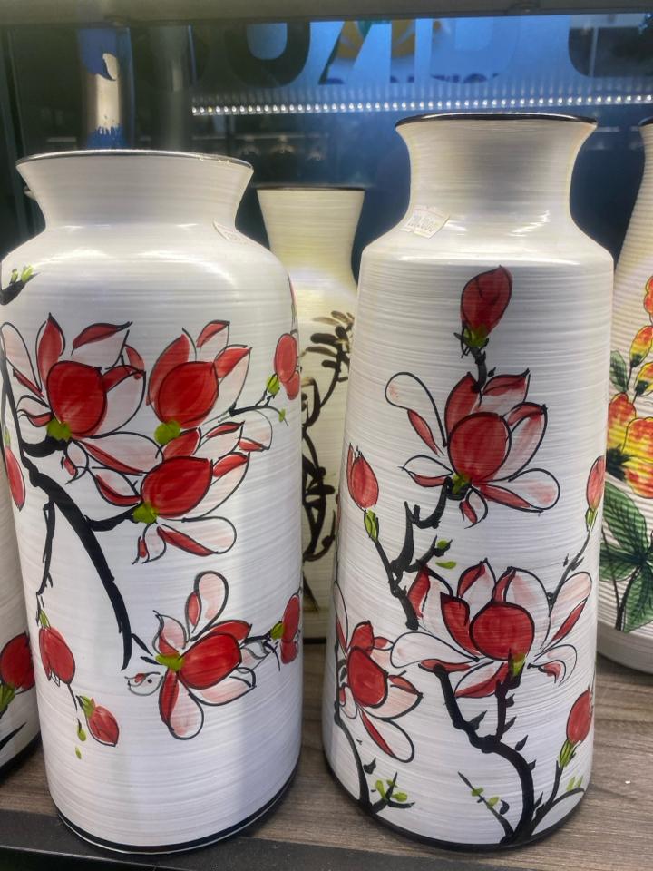 Lọ hoa vẽ - dáng chai-duoc-ban-tai-Gốm Datming