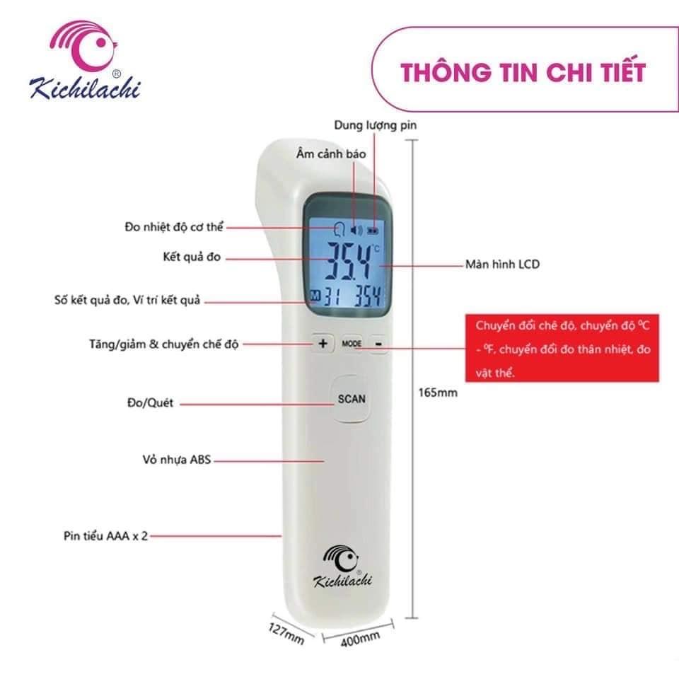 Nhiệt kế Hồng ngoại đo thân nhiệt và ngoài Kichi-duoc-ban-tai-Shop Mẹ và Bé Thuỳ Dương