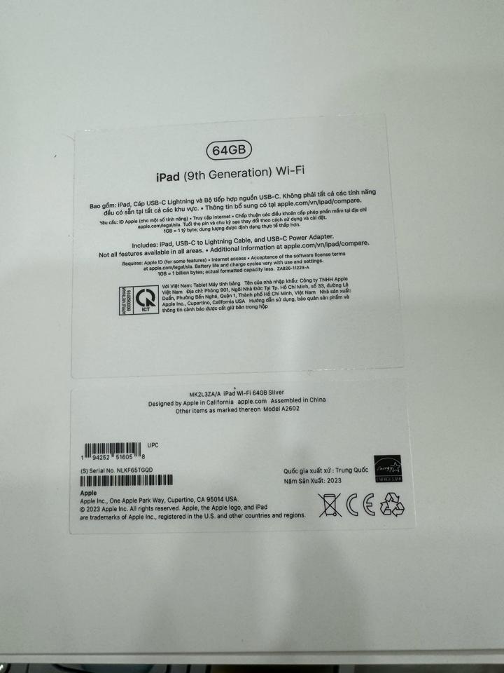 iPad Gen 9 New trắng -duoc-ban-tai-Hùng Thùy apple